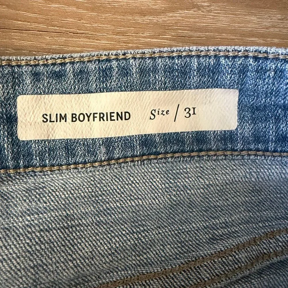 Pilcro Anthropologie Letterpress Slim Boyfriend Denim Jean Shorts Sz 31 Mid Rise - Picture 7 of 9